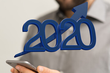 business year 2020 up goals and success illustration