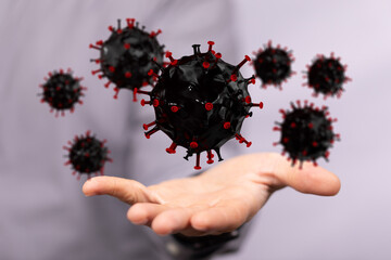Corona Virus - Microbiology And Virology Concept - illustration protection.