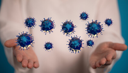 Virus abstract background. protection Genetics Bacteriological Microorganism..