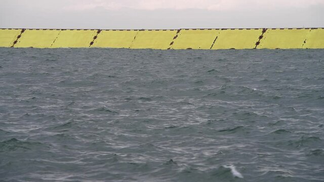 Venice, Italy - Time lapse of flood barriers deployed to leave the city dry during high tide