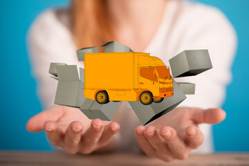 logistics and delivery concept digital 3d.
