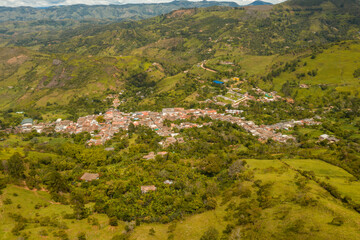 Aerial photo from Angostura town in Antioquia, Colombia