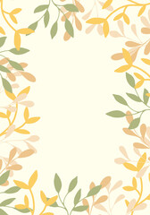 Square frame with falling leaves. Floral Herb Design elements. For scrapbooking, party design, logo, invitation, greeting card, blog, poster