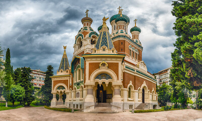 The iconic St Nicholas Orthodox Cathedral, Nice, Cote d'Azur, France