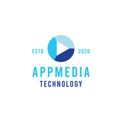 App Media Technology Logo design Vector