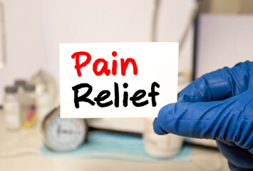 Pain Relief. Medical Doctor showing information