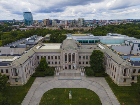 Boston Museum of Fine Arts at 465 Huntington Avenue in Fenway, Boston, Massachusetts MA, USA. This is the fourth largest museum in the US and 17th in the world. 