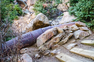 pipe running down the mountain