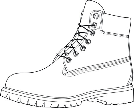 black and white work boot outline clip art preview