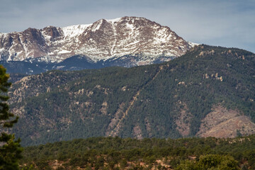 mountain view with snow