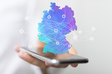 state germany map digital outline silhouette