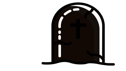 Tombstone line icon, outline vector sign, linear style pictogram isolated on white. Symbol, logo illustration. Editable stroke
