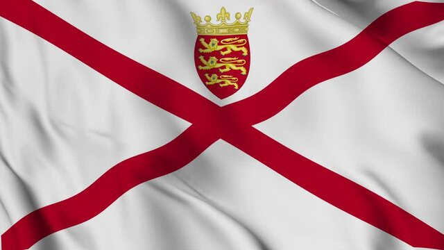 Bailiwick of Jersey flag fluttering in the wind