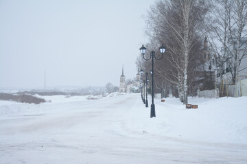 Russia, Veliky Ustyug, Promenade