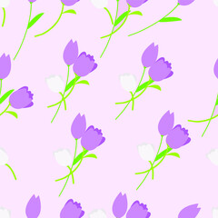 Illustration Vector Graphic of Purple Flower Seamless Pattern