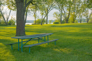 Naklejka premium Evening in Phantom Glen Park, Mukwonago, Wisconsin, USA