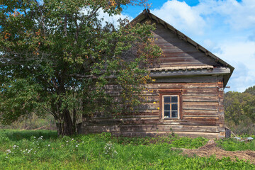 old wooden house in the village