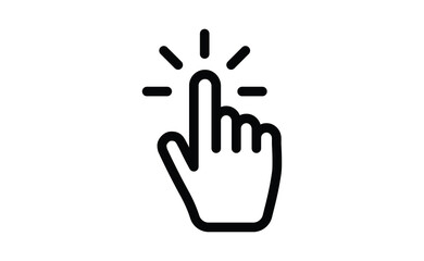 Hand click icon. Vector mouse pointer symbol.