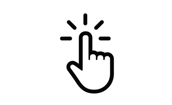 Hand click icon. Vector mouse pointer symbol.