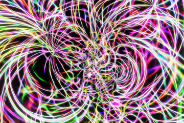 Abstract multicolored fractal neon background.