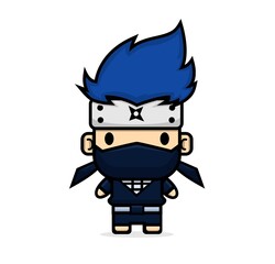 Cute characters ninja standing up