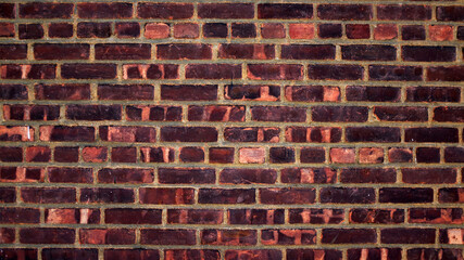 Red Brick Wall in Distressed Condition