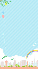 Townscape summer_rainbow city 16-9 vertical