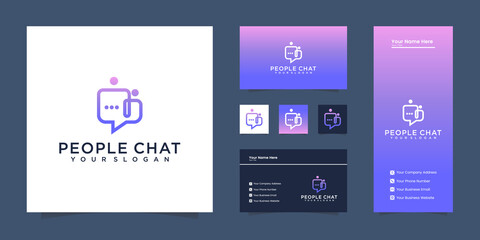 Social people Chat Logo and business card
