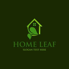 home leaf vector logo design modern art, Home nature Logo designs Template. house combined with leaf.