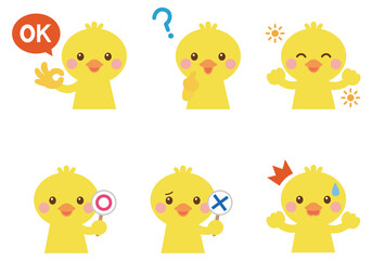 ひよこ　表情　イラストセット © naota