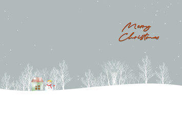 冬景色のクリスマスカード