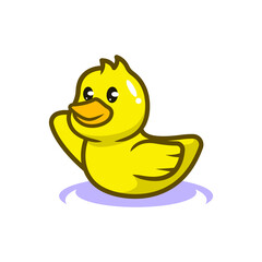 Cute baby duckling mascot design illustration