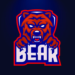 Bear e-sport mascot logo team emblem