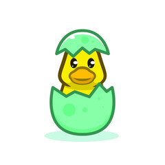 Cute baby duckling mascot design illustration