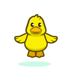 Cute baby duckling mascot design illustration