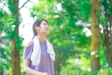 Fototapeta premium 運動をする女性 