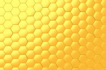 金色の6角形パターンの3Dイラスト