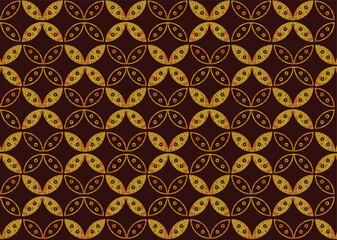 Batik floral pattern, flowers and leaves. Oriental traditional hand painted, seamless print. Vektor EPS 10 