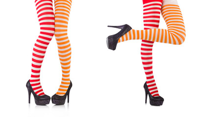 Obraz premium Striped leggings isolated on the white