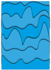 Blue abstract undulating figures as a backdrop for design.