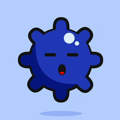 Cute Virus Icon Vector Illustration Concept.