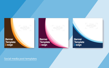 set banner social media post design.