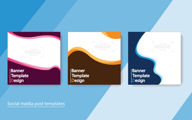 set banner social media post design.
