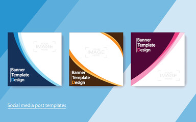 set banner social media post design.
