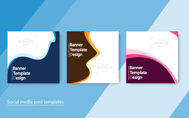 set banner social media post design.
