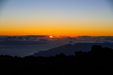 Sunset at Haleakala National Park , Maui, Hawaii