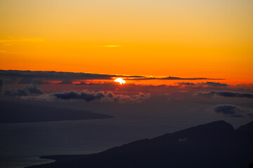 Sunset at Haleakala National Park , Maui, Hawaii