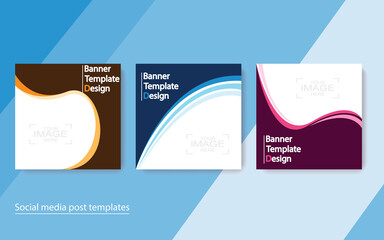 set banner social media post design.