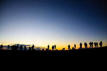 Naklejka na ściany i meble Sunset at Haleakala National Park , Maui, Hawaii