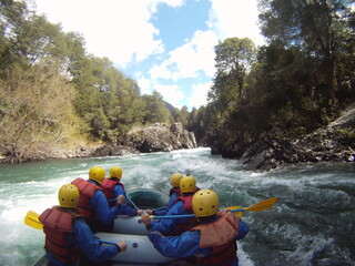 Rafting travel, river, boat in Bariloche Argentina